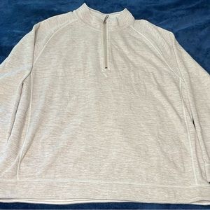 Tommy Bahama Jeans Sweater Mens XL Oatmeal/cream Long Sleeve Quarter Zip